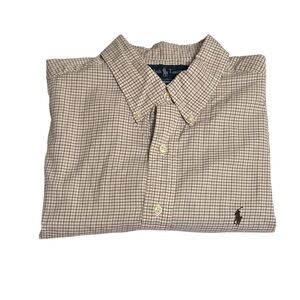 Ralph Lauren Beige Checkered Button Down Shirt